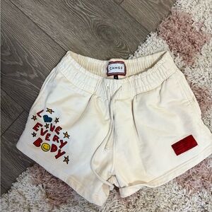 CHNGE Women's White Athletic Shorts with Colorful Design ♥️